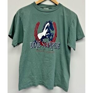 Vintage Single Stitch Alore T-Shirt Dixie Stampede Horse Western Rodeo USA